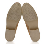 Chanel Suede Metal CC Mocassin Loafers 37 Beige