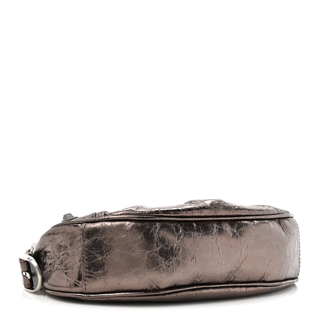 Balenciaga Metallic Agneau Arena Le Cagole Shoulder Bag XS Dark Bronze
