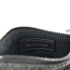 Balenciaga Denim Crystal Coin Purse Black