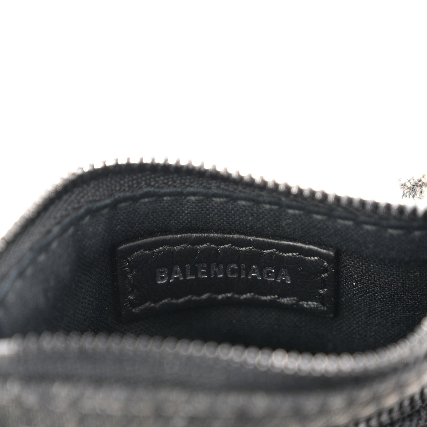 Balenciaga Denim Crystal Coin Purse Black