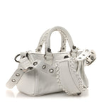 Balenciaga Agneau Arena Mini Le Cagole Duffle Crossbody Bag Optic White