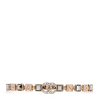 Chanel Baguette Crystal Logo CC Choker Necklace Gold