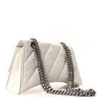 Balenciaga Crushed Calfskin Quilted Small Crush Chain Bag Optic White