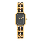 Chanel Stainless Steel Lambskin 20mm Chain Premiere Quartz Watch Gold XL
