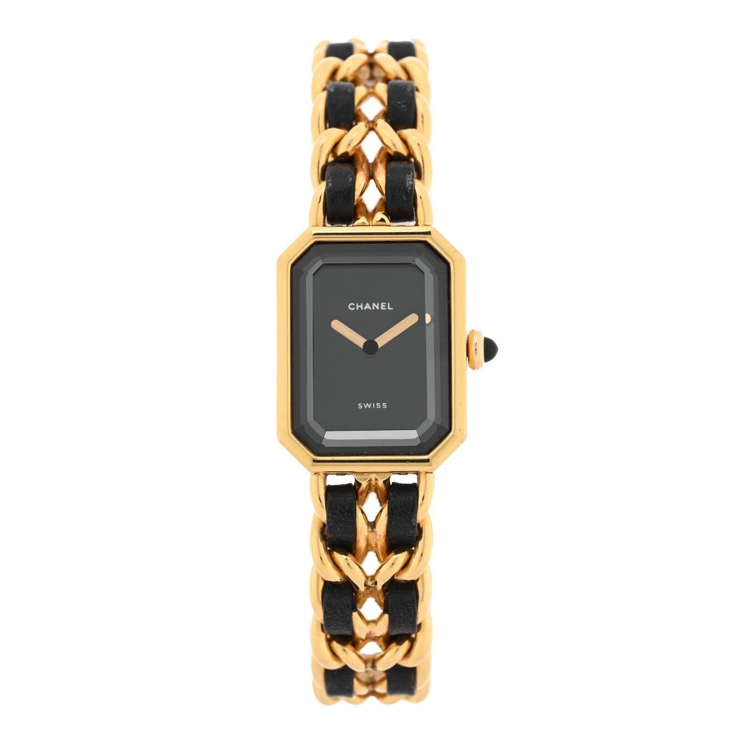 Chanel Stainless Steel Lambskin 20mm Chain Premiere Quartz Watch Gold XL