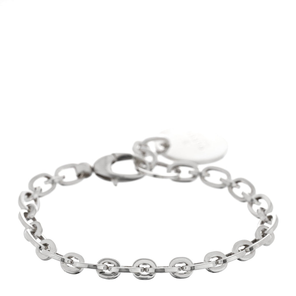 Gucci Sterling Silver Link Round Charm Bracelet