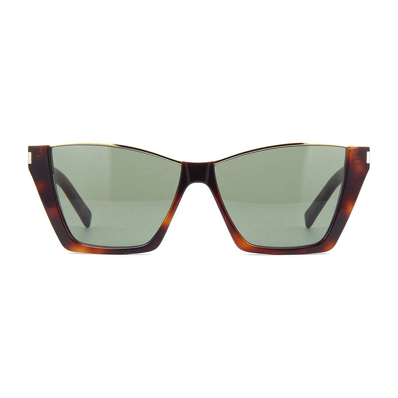 Saint Laurent Sunglasses Cat Eye Full Rim, Havana Frame and Green Lens SL369KATE002