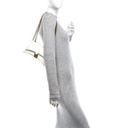 Balenciaga Calfskin Crocodile Small Crush Chain Bag White