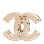 Chanel Enamel CC Earrings Gold White
