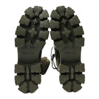 Prada Spazzolato Rois Re-Nylon Metal Triangle Logo Monolith Pouch Pocket 55mm Boots 41 Militare