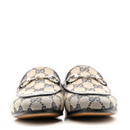 Gucci Monogram Malaga Kid Horsebit Womens Jordaan Loafers 36 Beige Blue