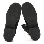 Chanel Suede Quilted Lace Up Combat Boots 38.5 Black