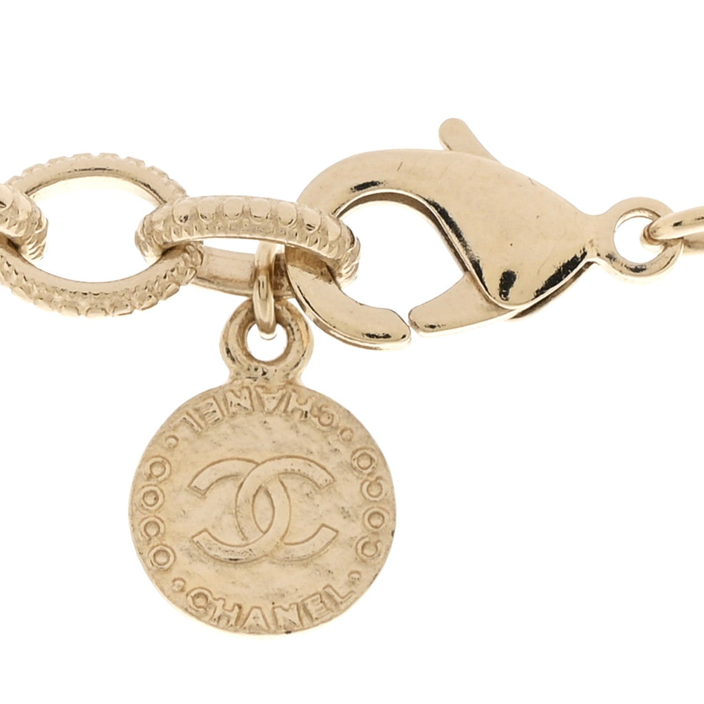 Chanel Pearl CC 100th Anniversary Necklace Light Gold