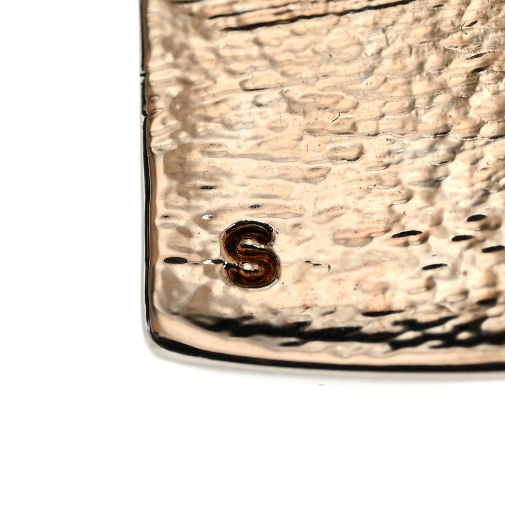Saint Laurent Brass Organic Oversized Cuff Bracelet  S Argent Brilliant