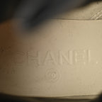 Chanel Calfskin Quilted Lace Up Combat Boots 36.5 Black