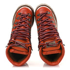 Gucci X THE NORTH FACE Monogram Textured Calfskin Hiking Ankle Boots 37 Beige Ebony Deep Orange