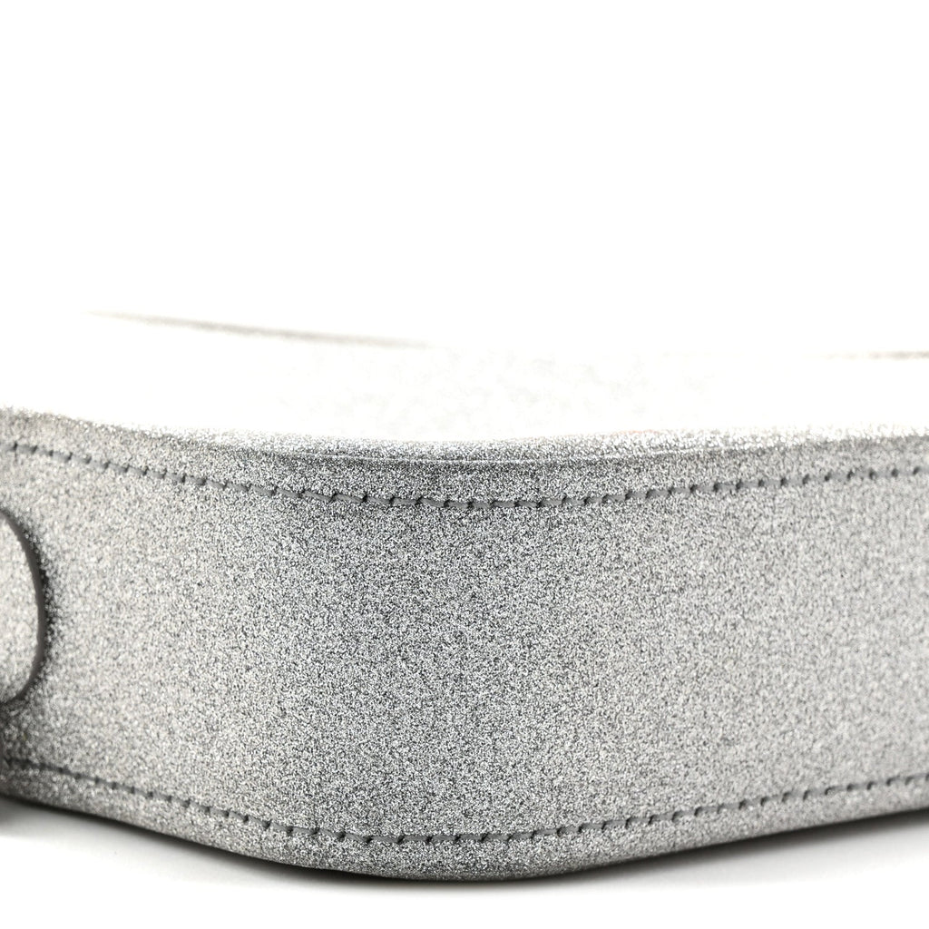Balenciaga Glitter M Triangle Pouch Argent Black