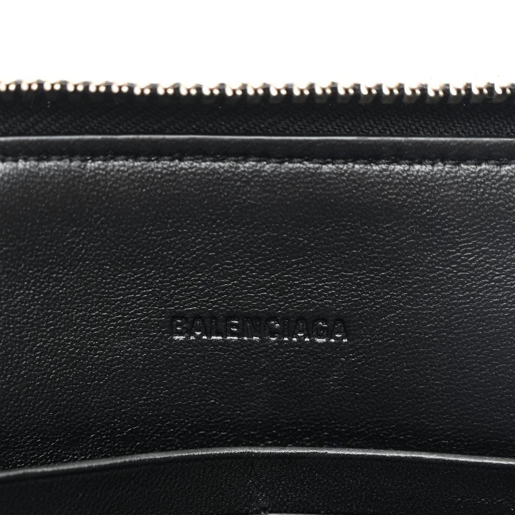 Balenciaga Calfskin Chain Cuff Wristlet Wallet Black
