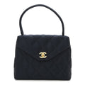 Chanel Satin Quilted Kelly Flap Bag Navy