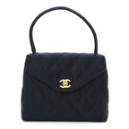 Chanel Satin Quilted Kelly Flap Bag Navy