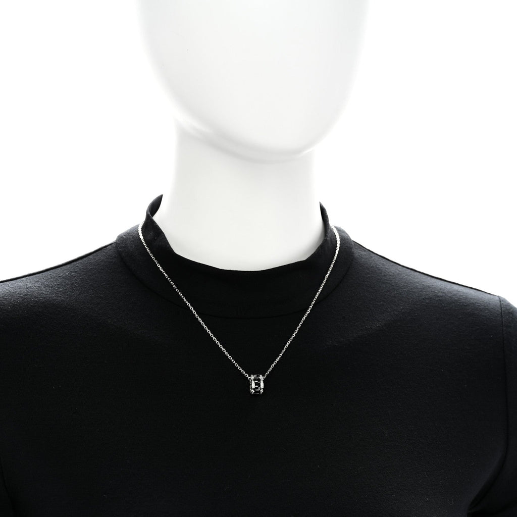 Chanel 18K White Gold Diamond Ceramic Ultra Necklace Black