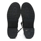 Fendi Nappa FF Embossed Womens Biker Boots 38.5 Black