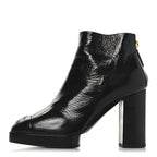 Chanel Crumpled Calfskin Cap Toe CC Ankle Boots 35.5 Black