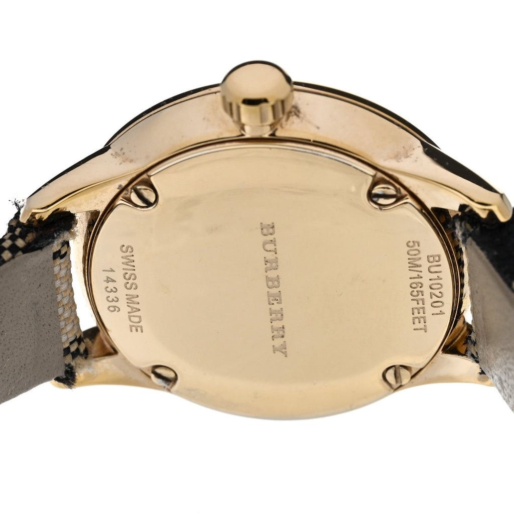 Burberry Stainless Steel Calfskin 26mm Classic Quartz Watch Champagne BU10201