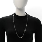 Chanel Ruthenium Crystal Chain CC Lucky Charms Necklace