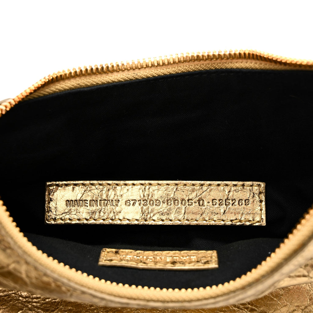 Balenciaga Metallic Agneau Arena Le Cagole Shoulder Bag XS Gold