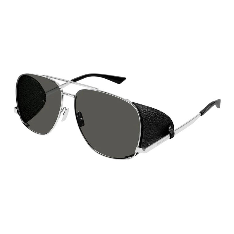 Saint Laurent Sunglasses Aviator Full Rim, Black Frame and Black Lens SL653LEONLEATHERSPOILER002