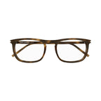 Saint Laurent Eyeglasses Square Full Rim, Medium Havana Frame and Clear Demo Lens Lens SL670002