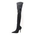 Balenciaga Spandex Pointed Toe Knife Thigh High Boots 39 Black