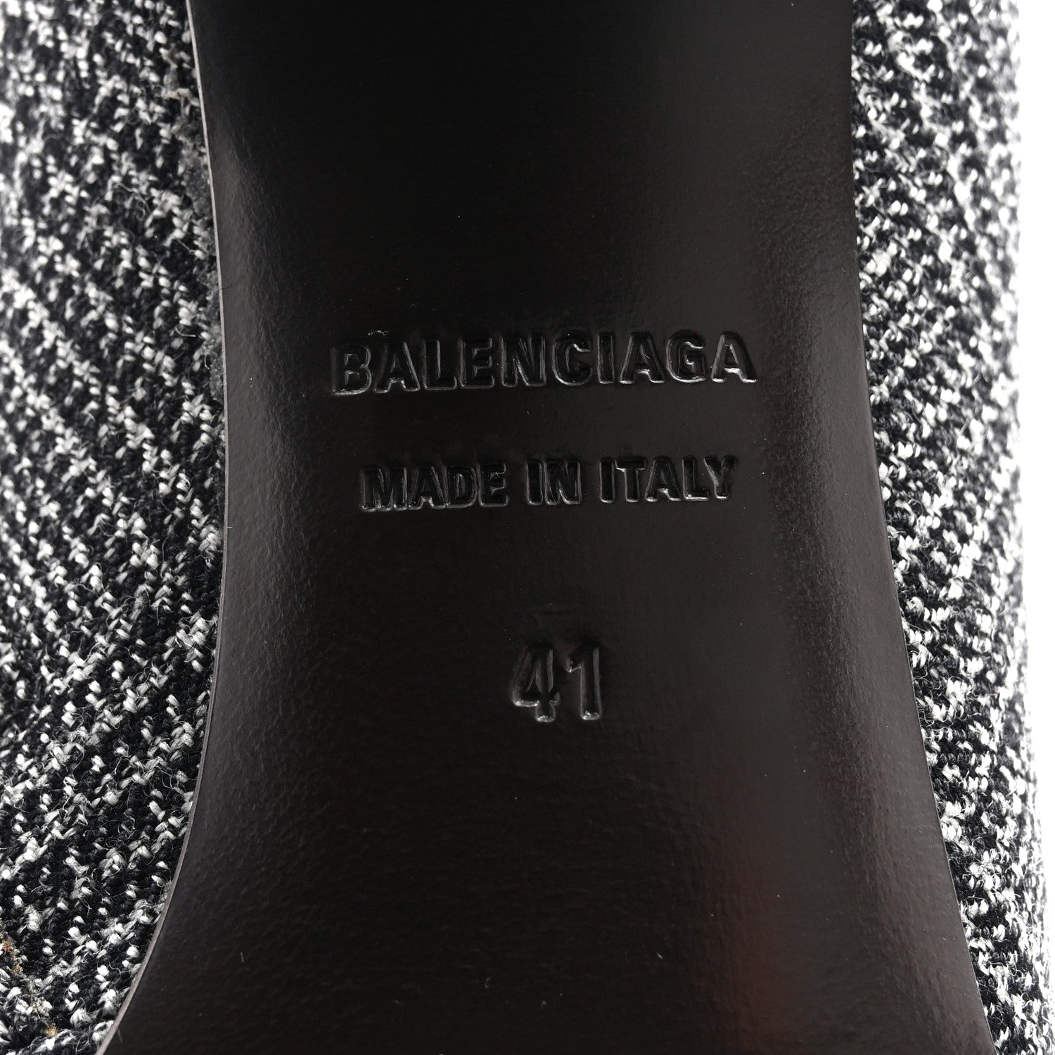 Balenciaga Wool Plaid Ankle Boots 41 Black White