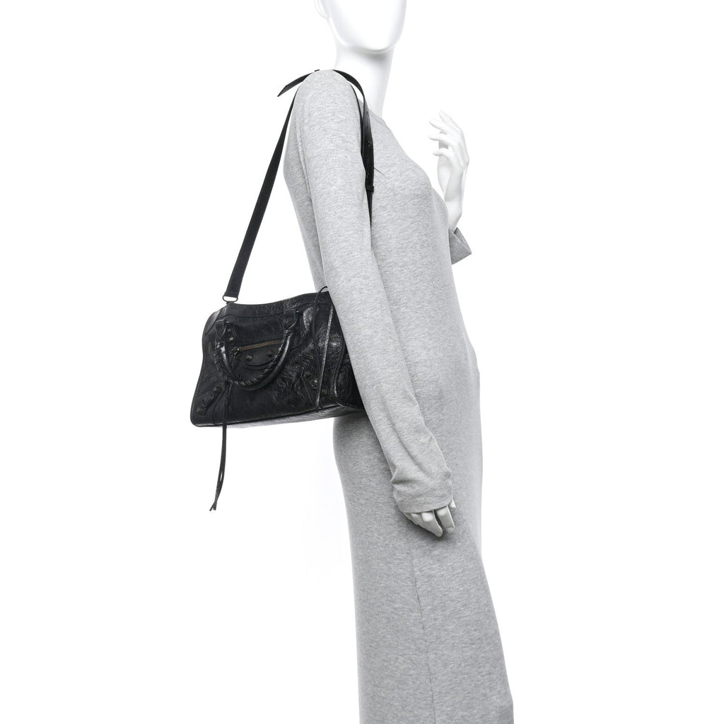 Balenciaga Agneau Arena Storico Classic Hardware Small Le City Black