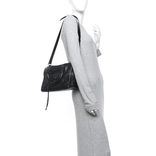 Balenciaga Agneau Arena Storico Classic Hardware Small Le City Black