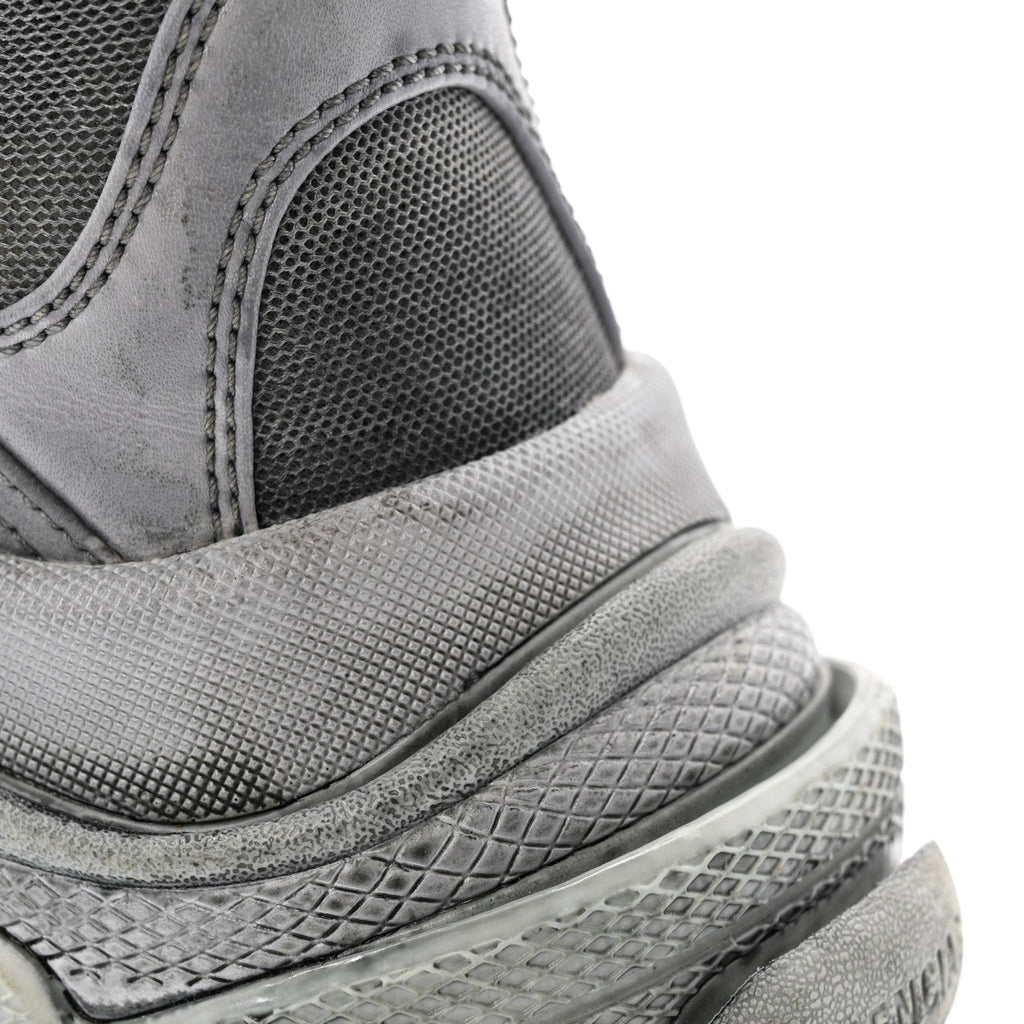 Balenciaga Fabric Mesh Dyed Mens Triple S Sneakers 45 Grey