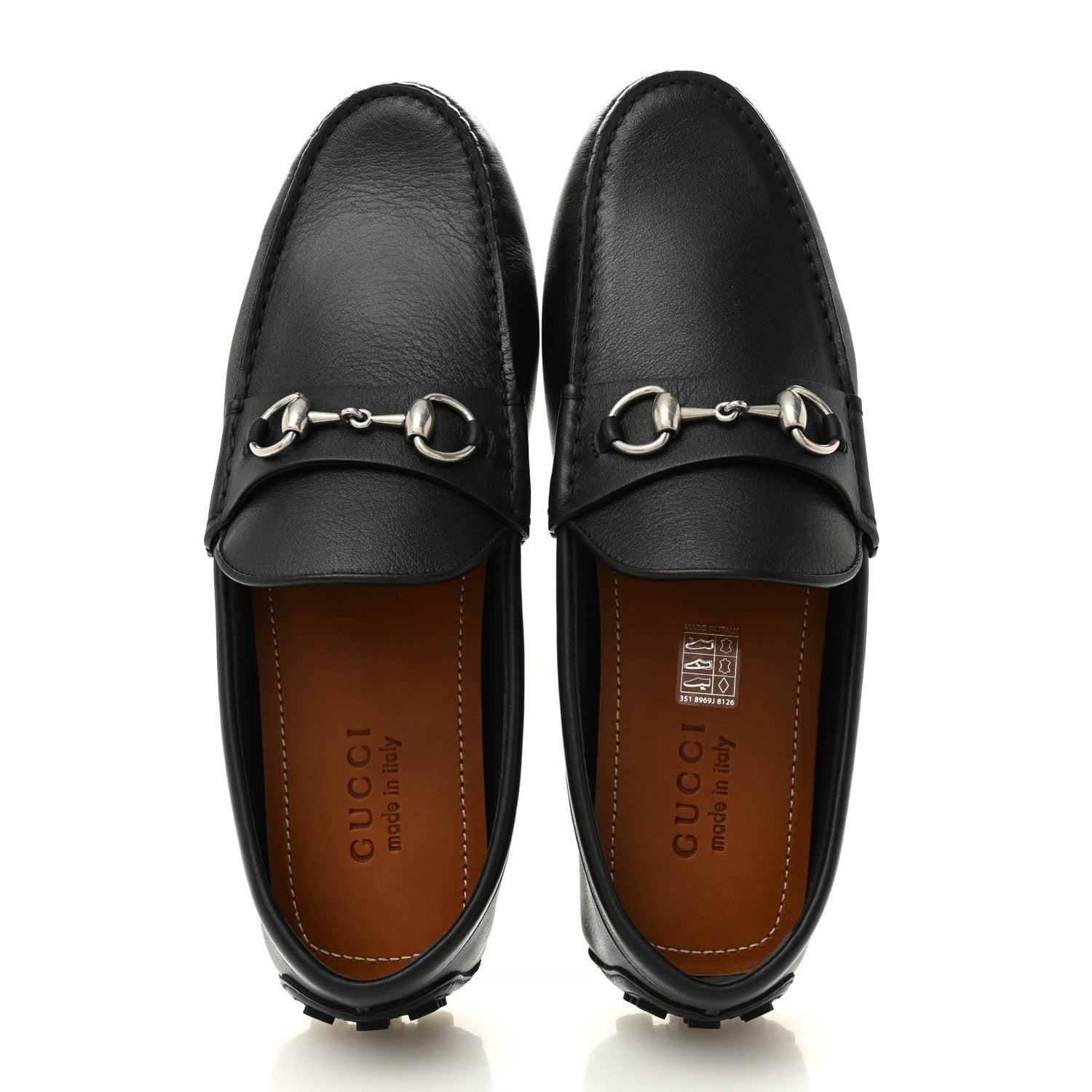 Gucci Soft Clove Calfskin Mens Horsebit Driver Loafers 9 Black