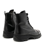 Prada Spazzolato Captoe 30mm Combat Boots 39 Black