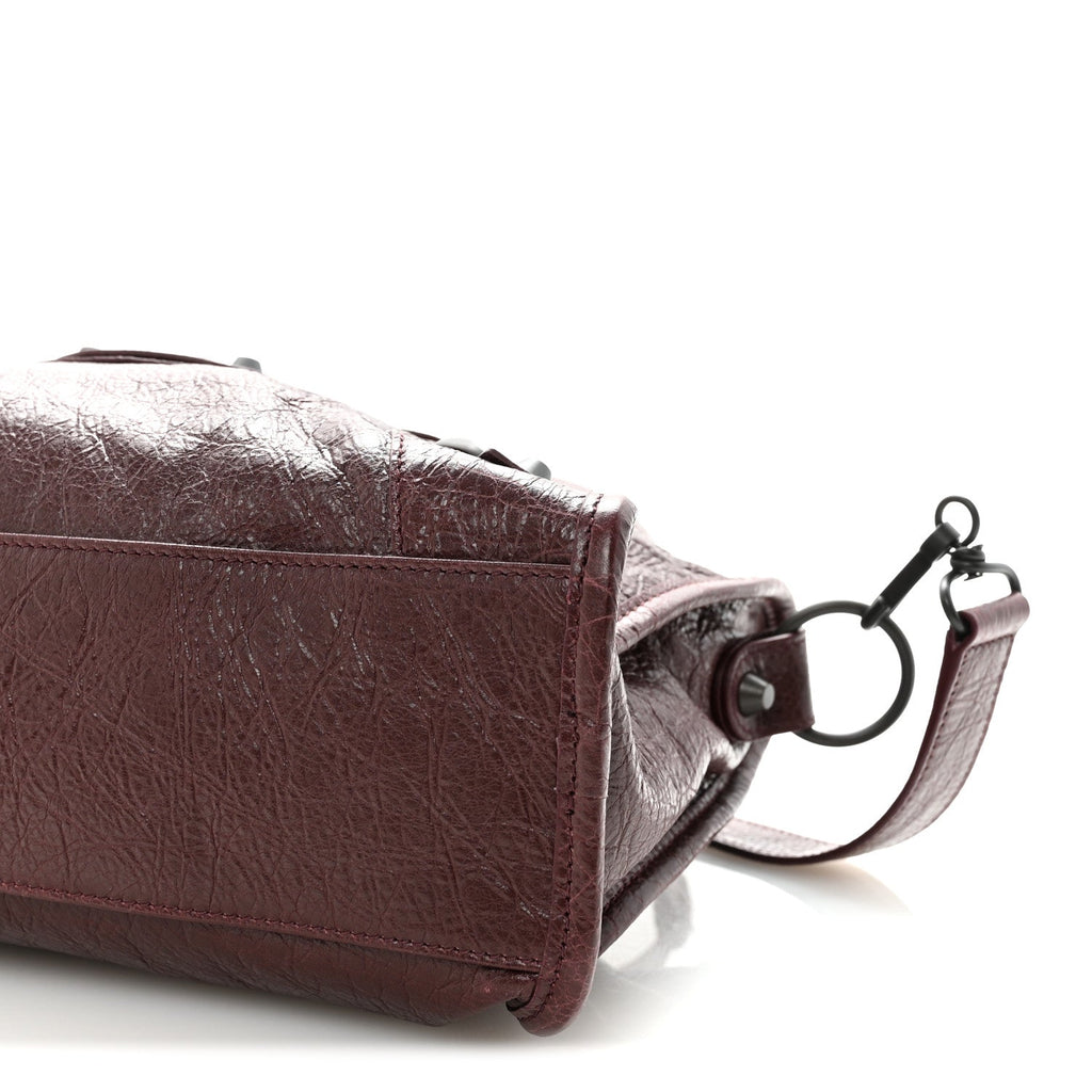 Balenciaga Agneau Arena Storico Classic Hardware Small Le City Dark Burgundy