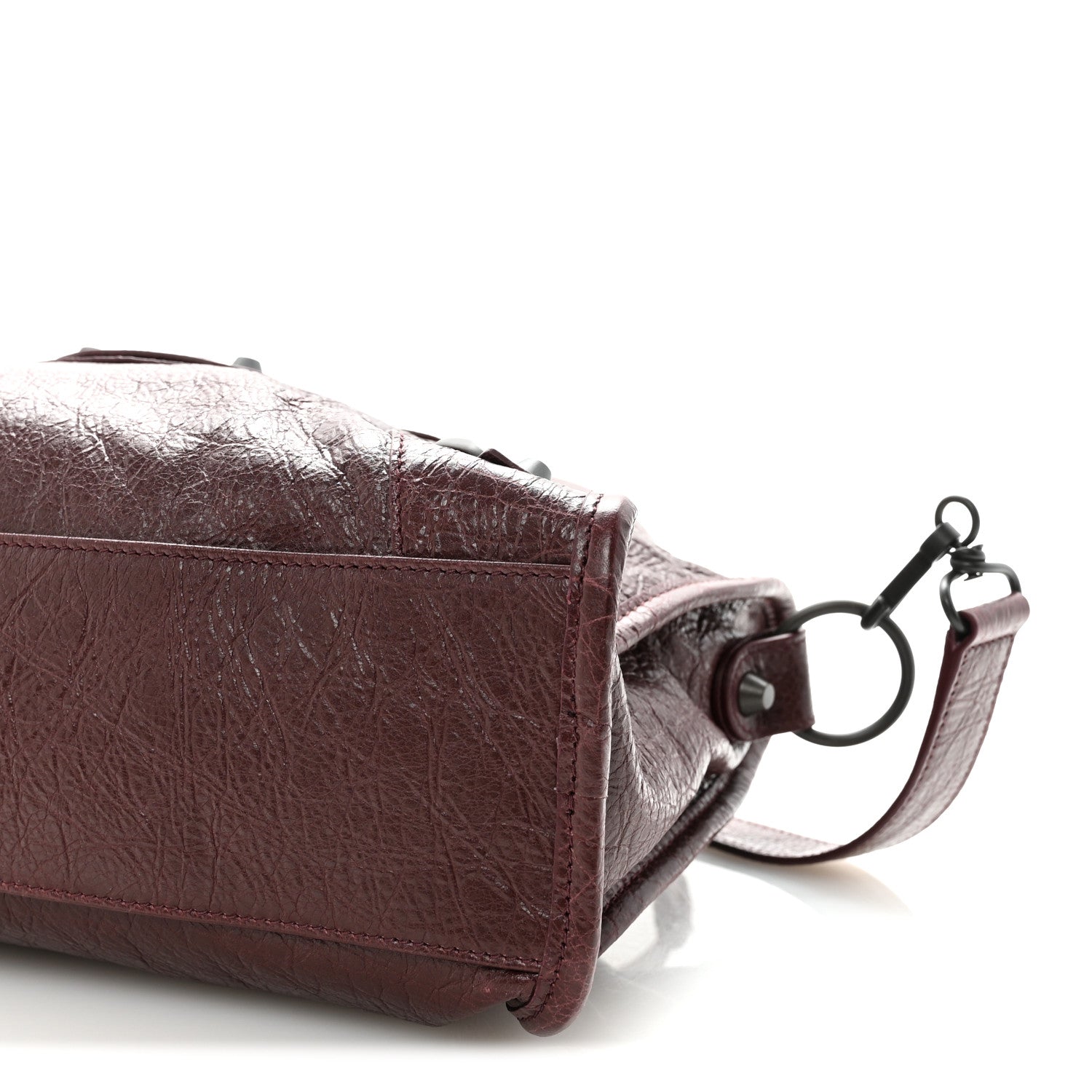Balenciaga Agneau Arena Storico Classic Hardware Small Le City Dark Burgundy