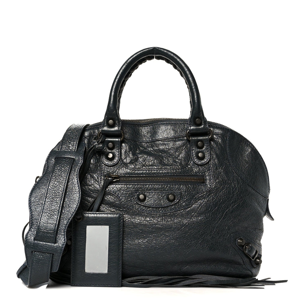 Balenciaga Agneau Classic Hardware Bowling Bag Anthracite