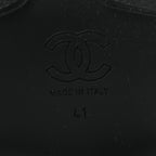 Chanel Calfskin Cap Toe CC Short Boots 41 Black