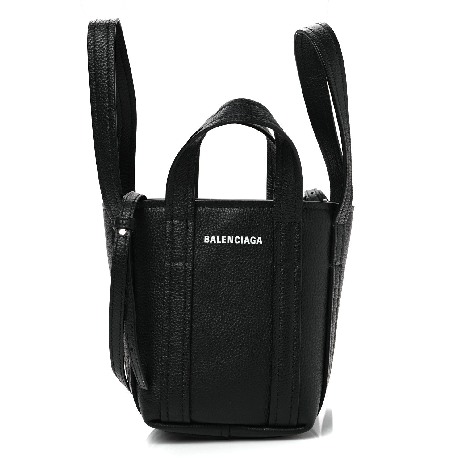 Balenciaga Grained Calfskin Mini 2.0 Everyday North South Shoulder Tote Bag Black