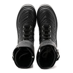 Gucci Nappa Frances GG Matelasse Platform Combat Boots 36 Black