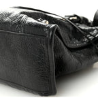 Balenciaga Agneau Arena Storico Silver Hardware Small Le City Black