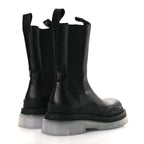 Bottega Veneta Calfskin The Tire Chelsea Boots 39 Black Transparent
