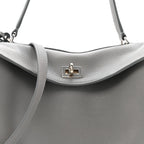 Balenciaga Grained Calfskin Small Rodeo Top Handle Handbag Grey