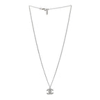 Chanel Crystal Timeless CC Necklace Silver