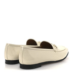 Gucci Patent Womens Jordaan Loafers 39.5 New Ivory